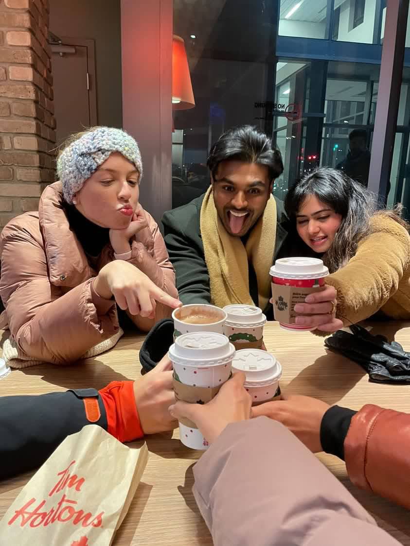 group of friends having coffee