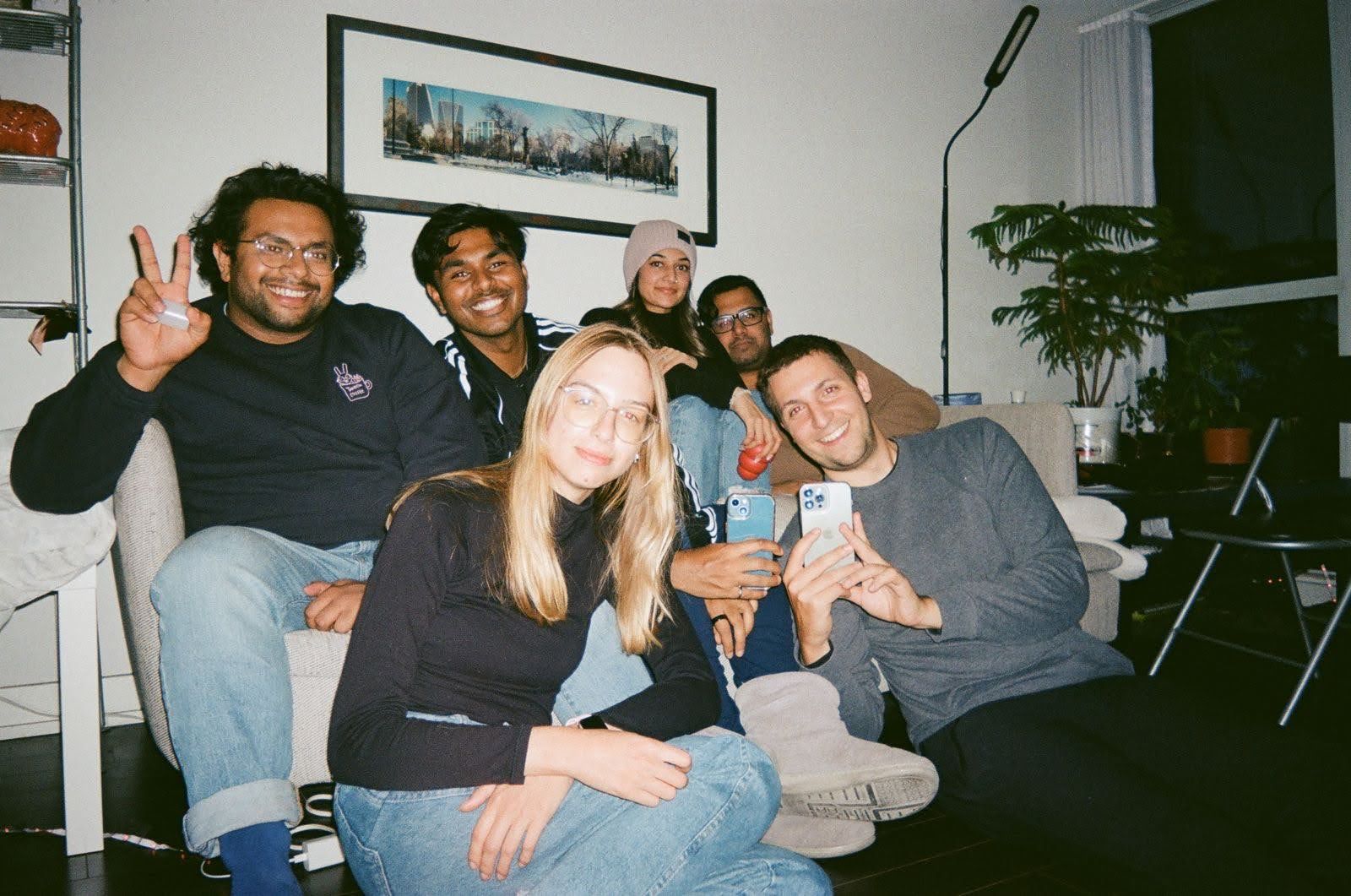 group of friends at home